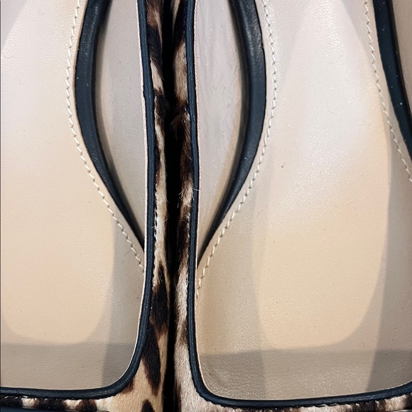 Tory Burch Gigi Pump printed haircalf Natural Leopard Flats with Gold Accents - Picture 4 of 11